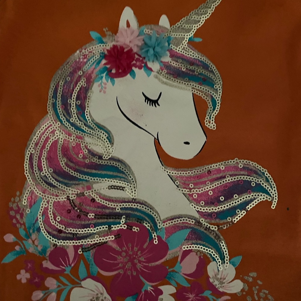 Isaac Mizrahi Girls Unicorn Shirt Sz XS 4 Sequined NWOT - Picture 2 of 4